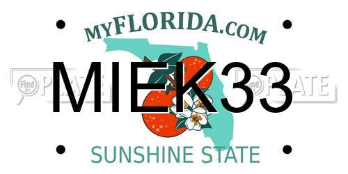 MIEK33 Florida License Plate