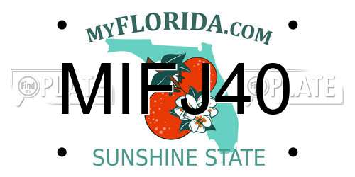 MIFJ40 Florida License Plate