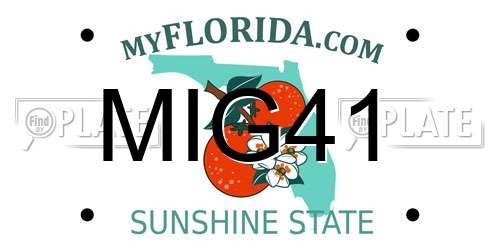 MIG41 Florida License Plate