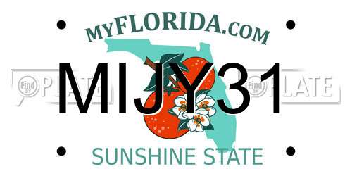 MIJY31 Florida License Plate