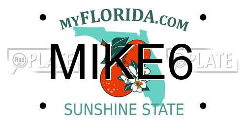 MIKE6 Florida License Plate