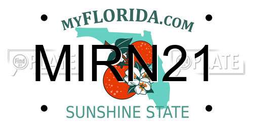 MIRN21 Florida License Plate