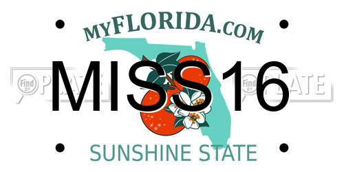 MISS16 Florida License Plate