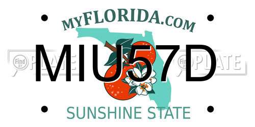 MIU57D Florida License Plate