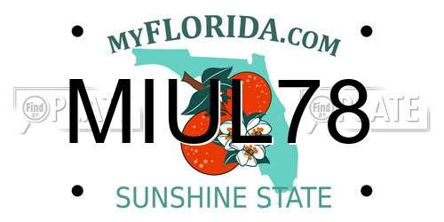 MIUL78 Florida License Plate