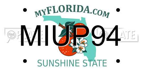 MIUP94 Florida License Plate