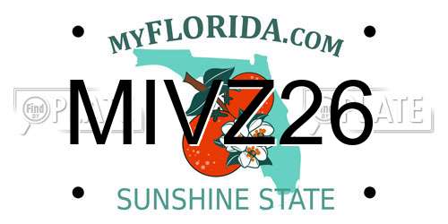 MIVZ26 Florida License Plate
