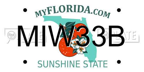 MIW33B Florida License Plate