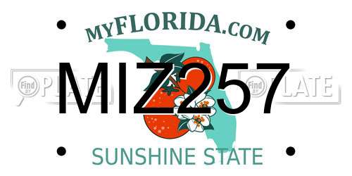 MIZ257 Florida License Plate