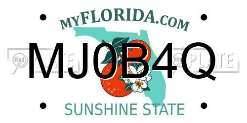 MJ0B4Q Florida License Plate