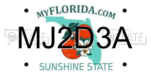 MJ2D3A Florida License Plate