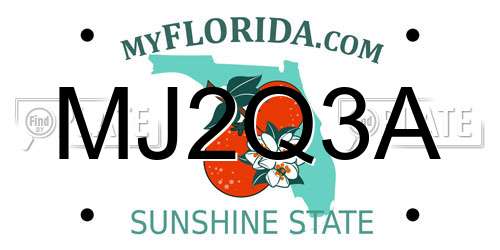 MJ2Q3A Florida License Plate