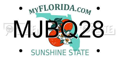 MJBQ28 Florida License Plate