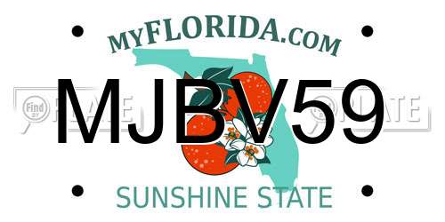 MJBV59 Florida License Plate