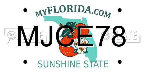 MJCE78 Florida License Plate