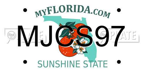 MJCS97 Florida License Plate