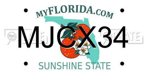 MJCX34 Florida License Plate