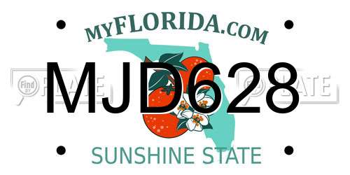 MJD628 Florida License Plate