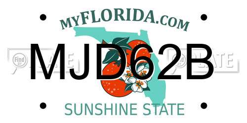 MJD62B Florida License Plate