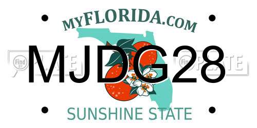 MJDG28 Florida License Plate