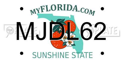 MJDL62 Florida License Plate