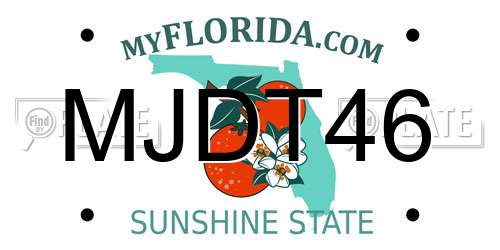 MJDT46 Florida License Plate