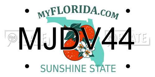 MJDV44 Florida License Plate