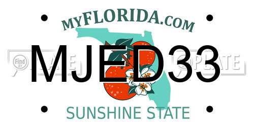 MJED33 Florida License Plate