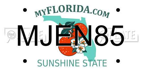 MJEN85 Florida License Plate
