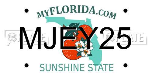 MJEY25 Florida License Plate