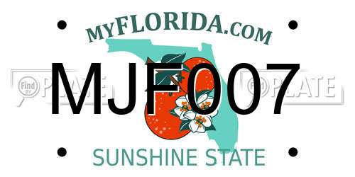 MJF007 Florida License Plate