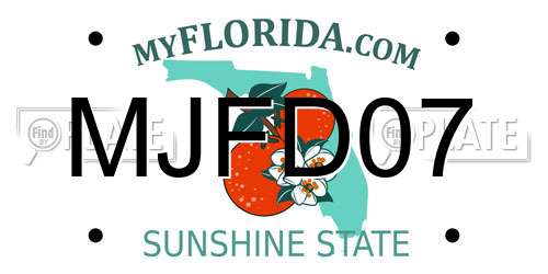 MJFD07 Florida License Plate