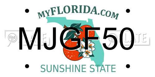 MJGF50 Florida License Plate