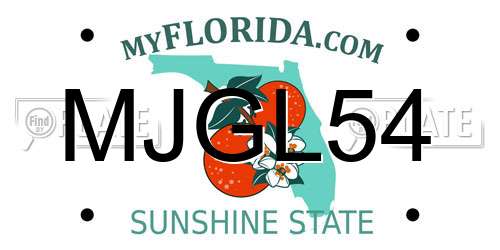 MJGL54 Florida License Plate
