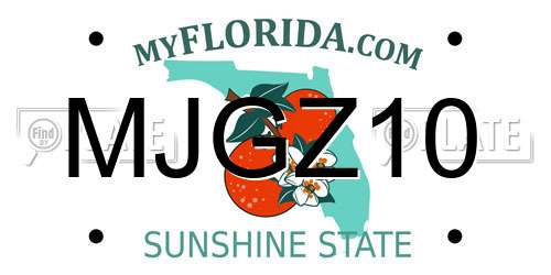 MJGZ10 Florida License Plate