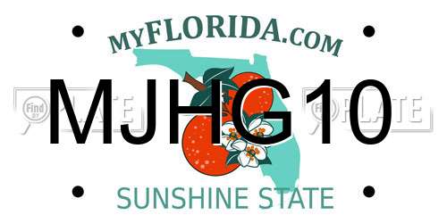 MJHG10 Florida License Plate