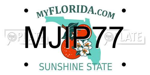 MJIP77 Florida License Plate