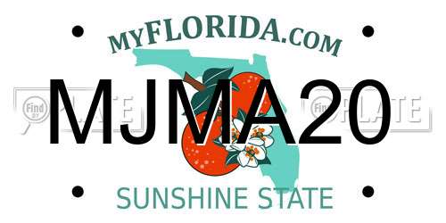 MJMA20 Florida License Plate