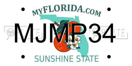 MJMP34 Florida License Plate