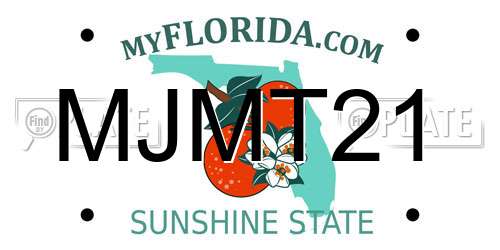 MJMT21 Florida License Plate