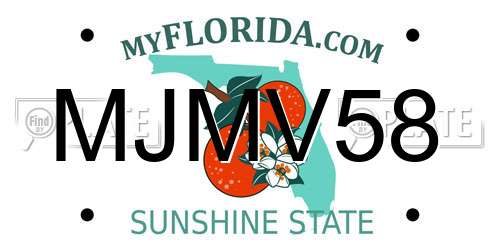 MJMV58 Florida License Plate