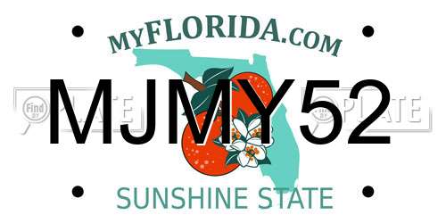MJMY52 Florida License Plate
