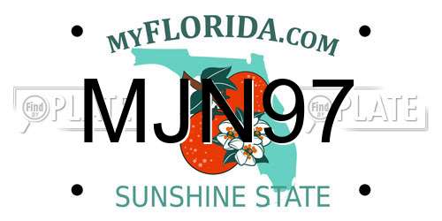 MJN97 Florida License Plate