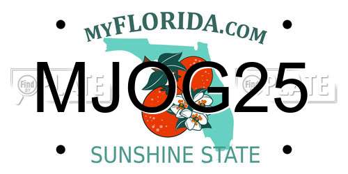 MJOG25 Florida License Plate