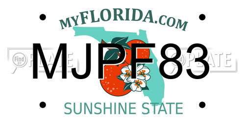 MJPF83 Florida License Plate