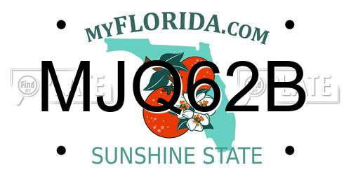 MJQ62B Florida License Plate