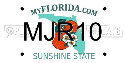 MJR10 Florida License Plate