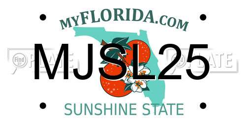 MJSL25 Florida License Plate