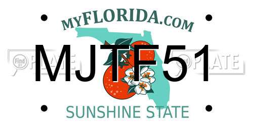 MJTF51 Florida License Plate