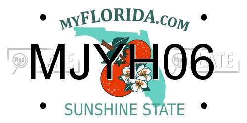 MJYH06 Florida License Plate